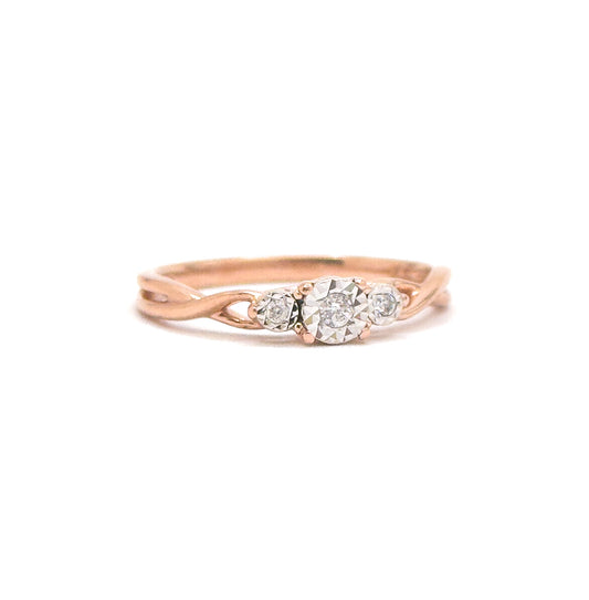 Vintage early 2000s Rose Gold Diamond Ring in 10K