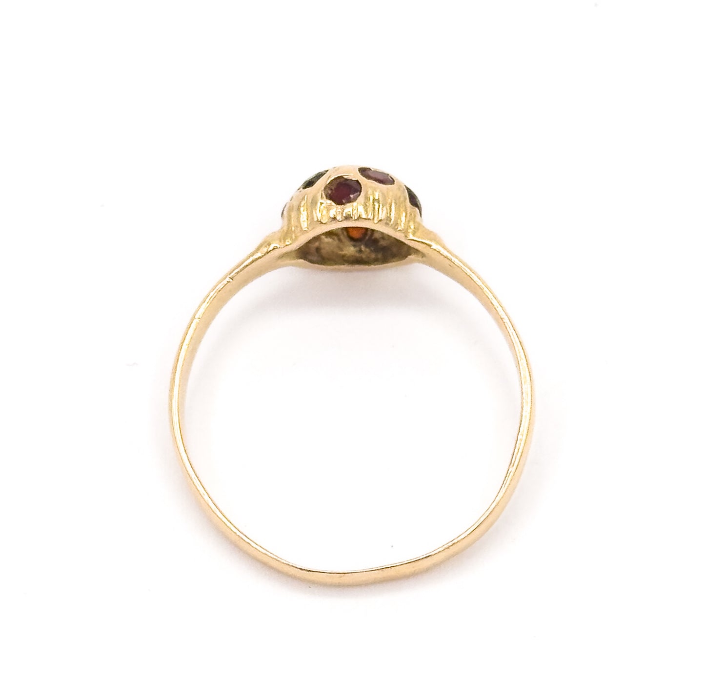 Vintage Handmade Garnet Ring in 16K yellow gold