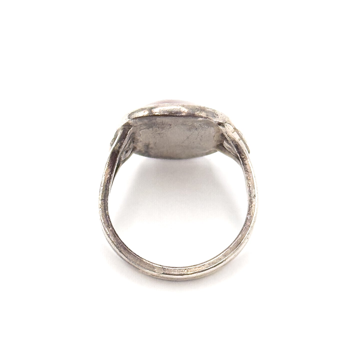 Vintage Striated Agate Ring in Silver