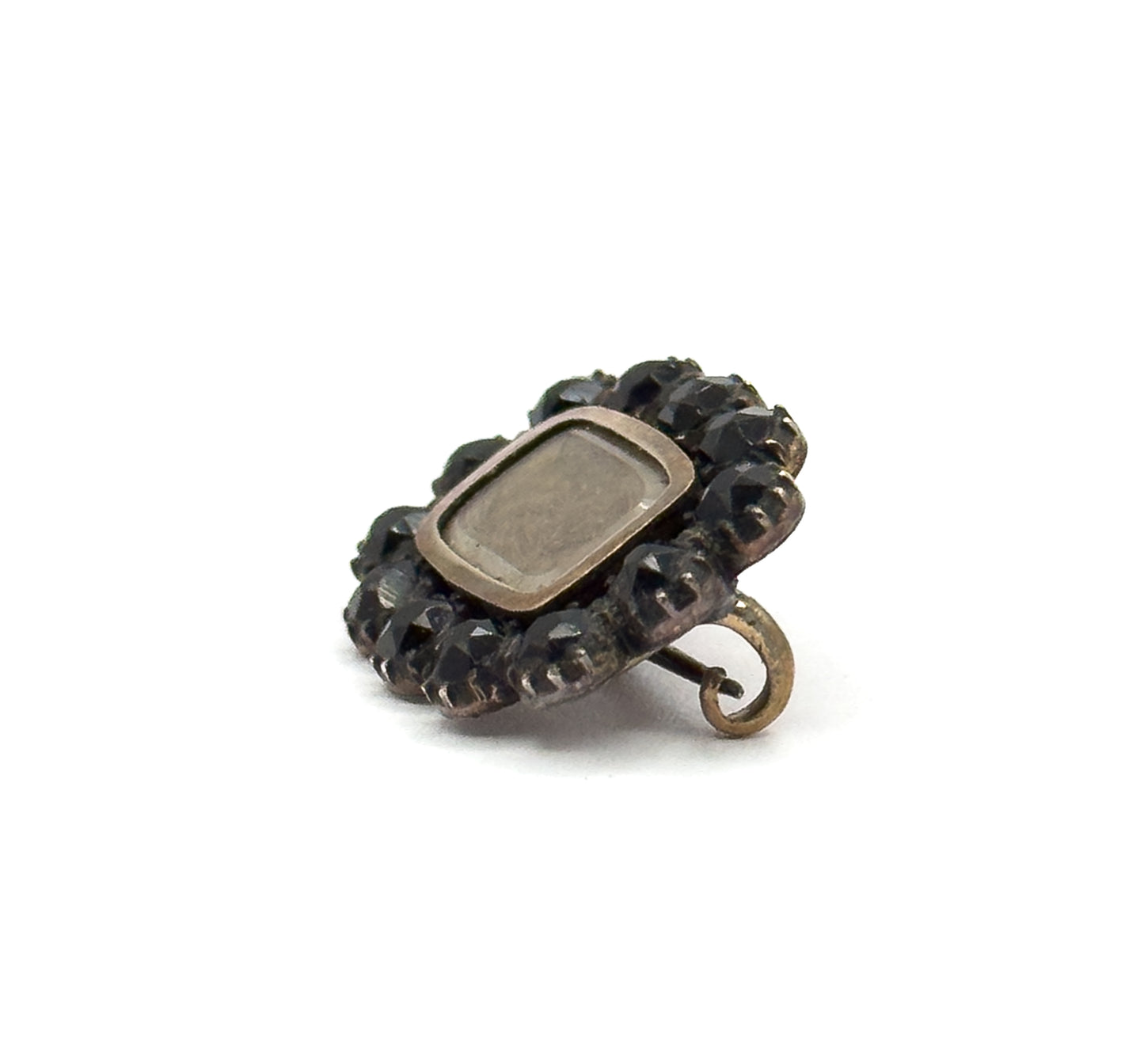 Late 20th Century “French Jet” Brooch in Gold Plated Metal
