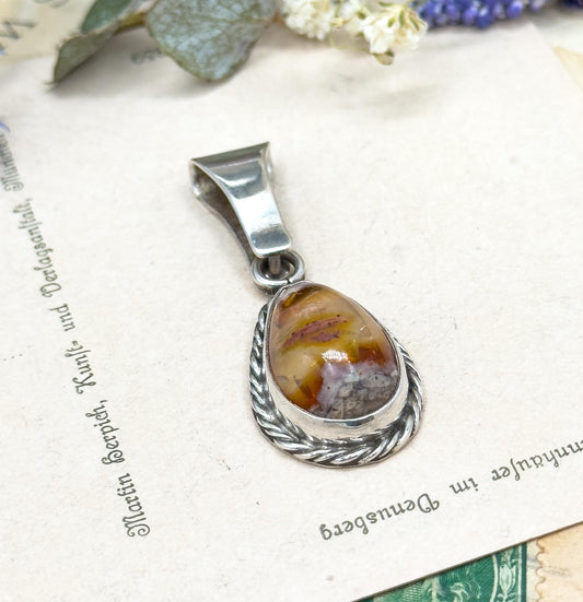 Sterling Silver Mexican Fire Opal in Matrix Pendant – JJ Hawkes