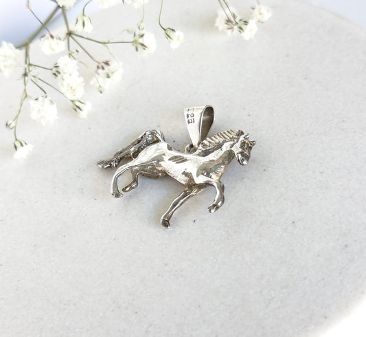 Vintage MidCentury Sterling Silver Horse Pendant
