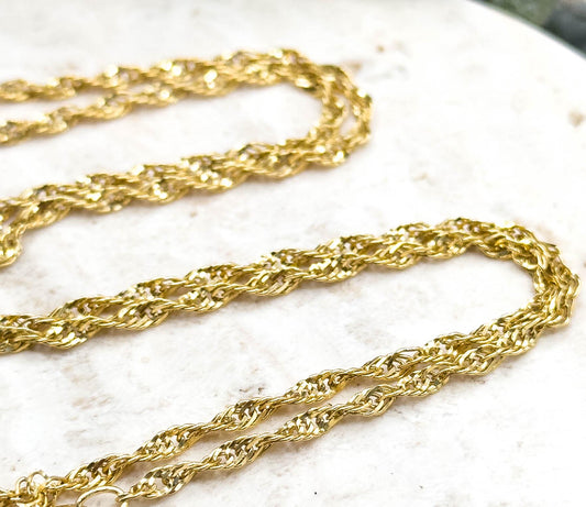 Vintage Open Rope Chain 18in, 2.3mm in 14K Yellow Gold