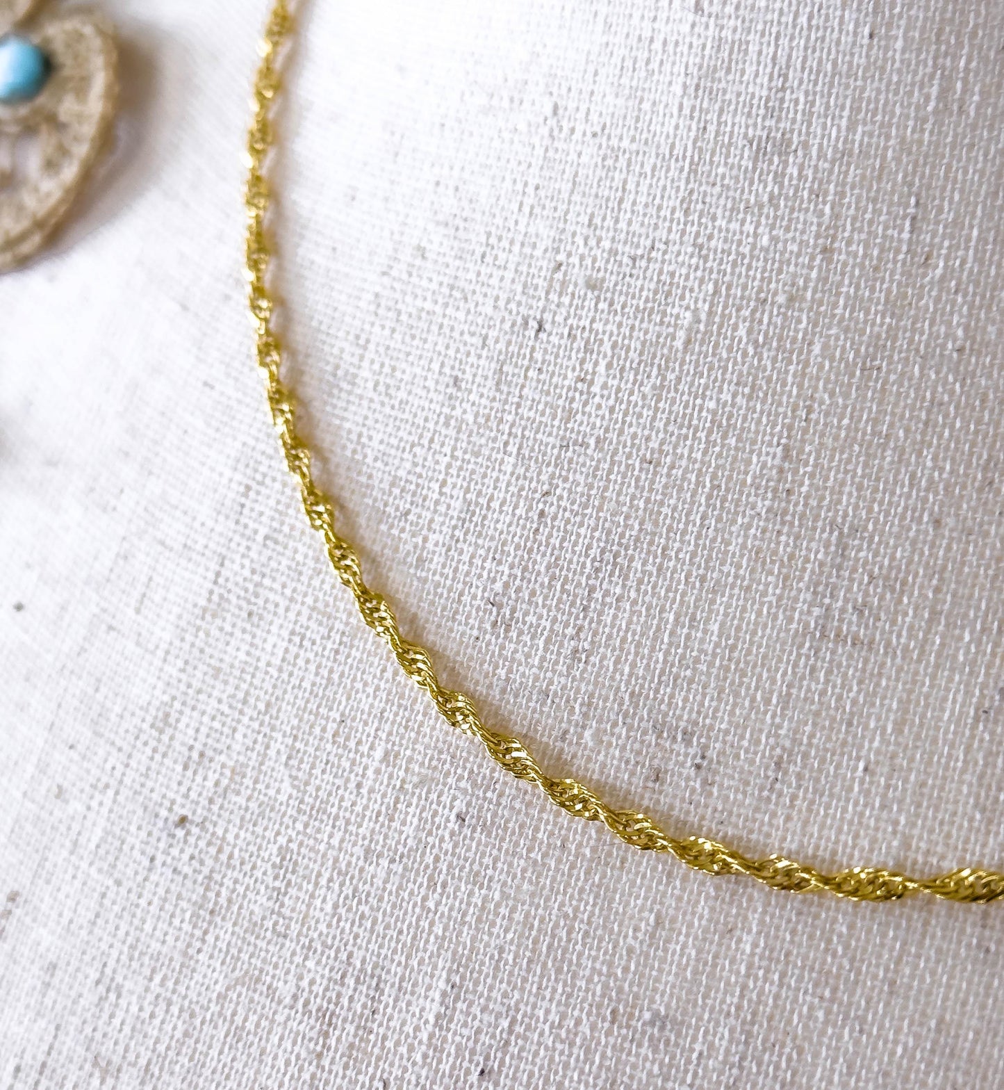 Vintage Open Rope Chain 18in, 2.3mm in 14K Yellow Gold