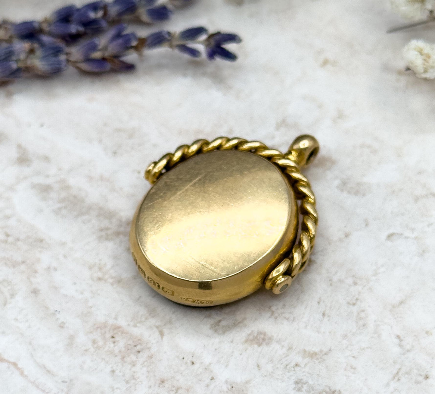 Antique Edwardian Bloodstone Spinner Fob in 18K Yellow Gold Fully hallmarked