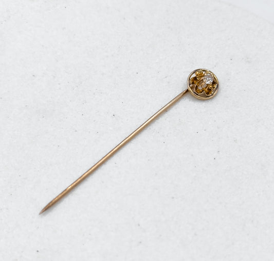 Antique Diamond Stick Pin in Yellow Gold image 0
