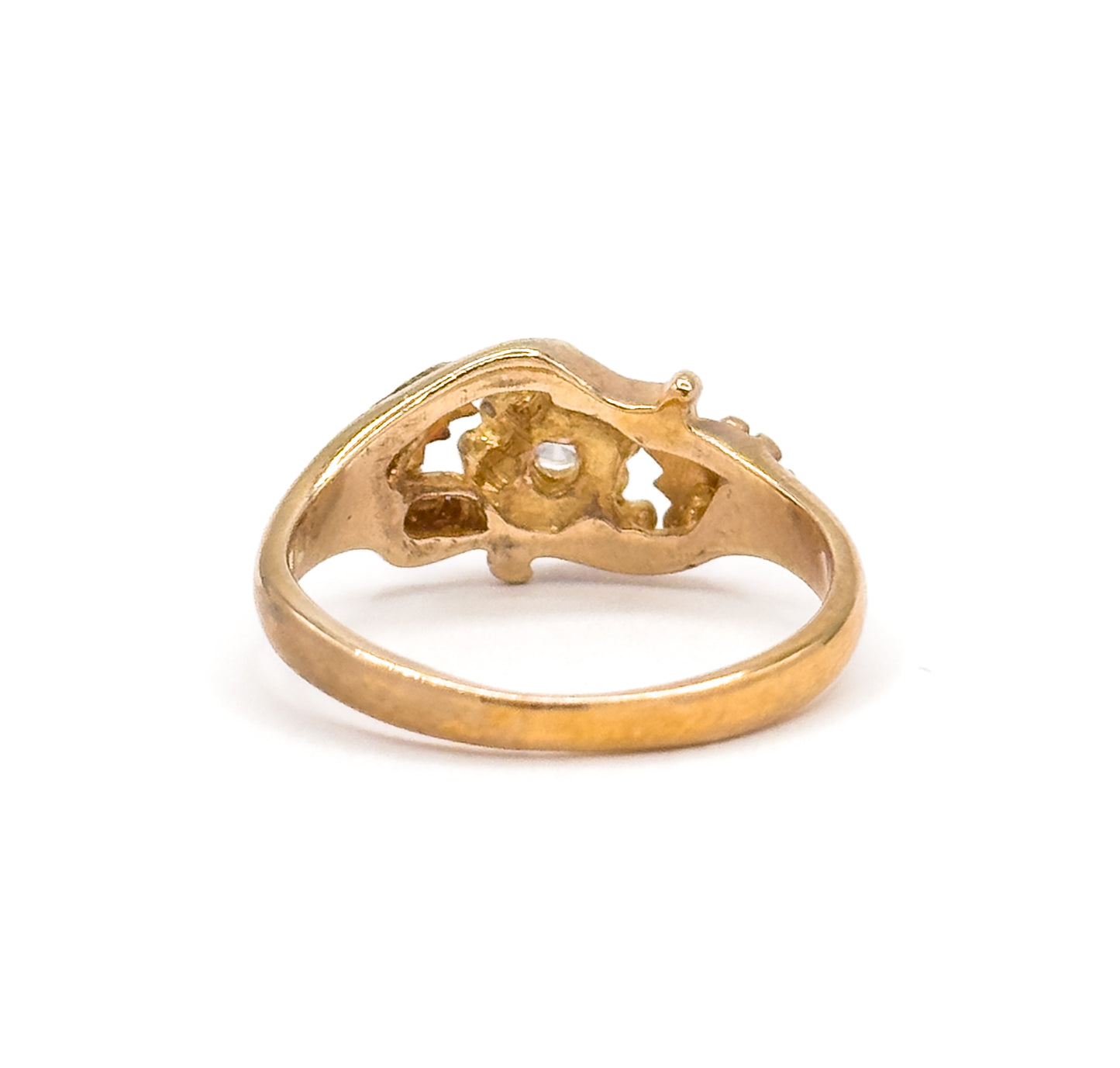 Vintage Diamond Black Hills Gold Style Ring in 10K Gold