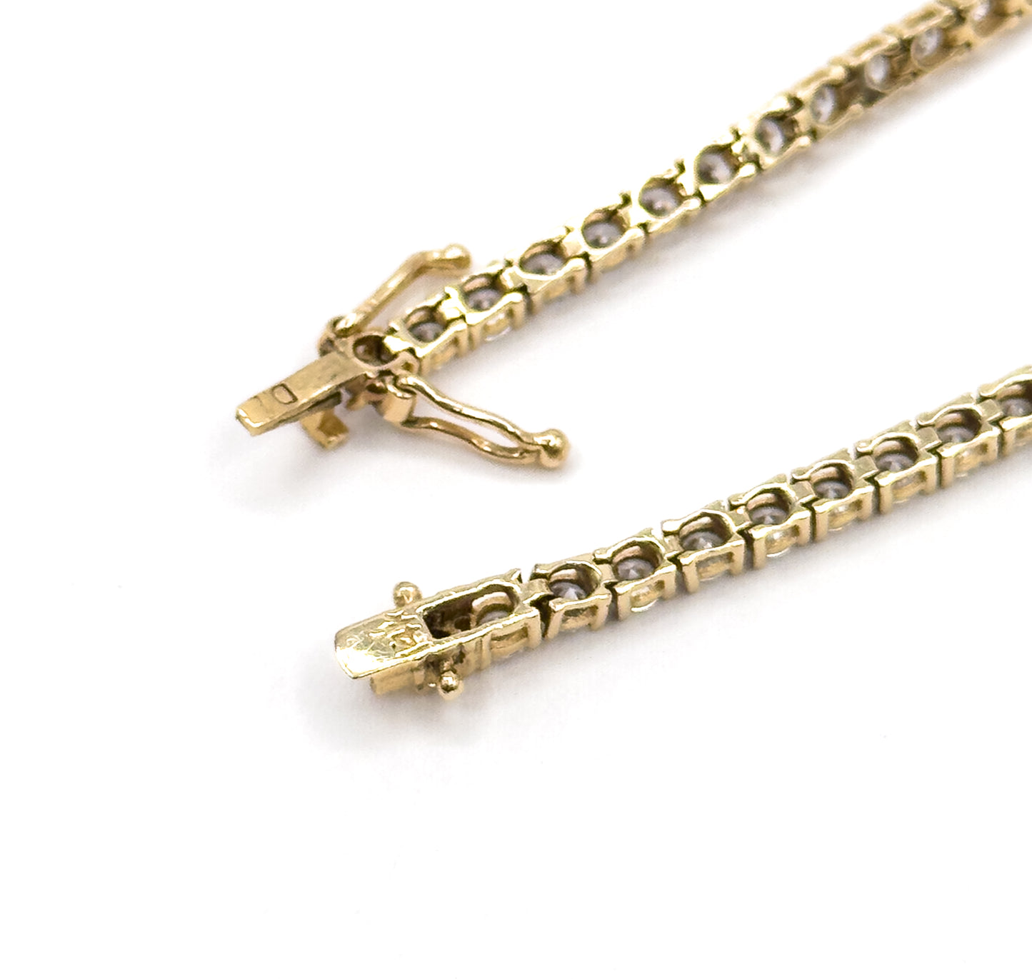 Vintage Glass Gem Tennis Bracelet in 14K Gold