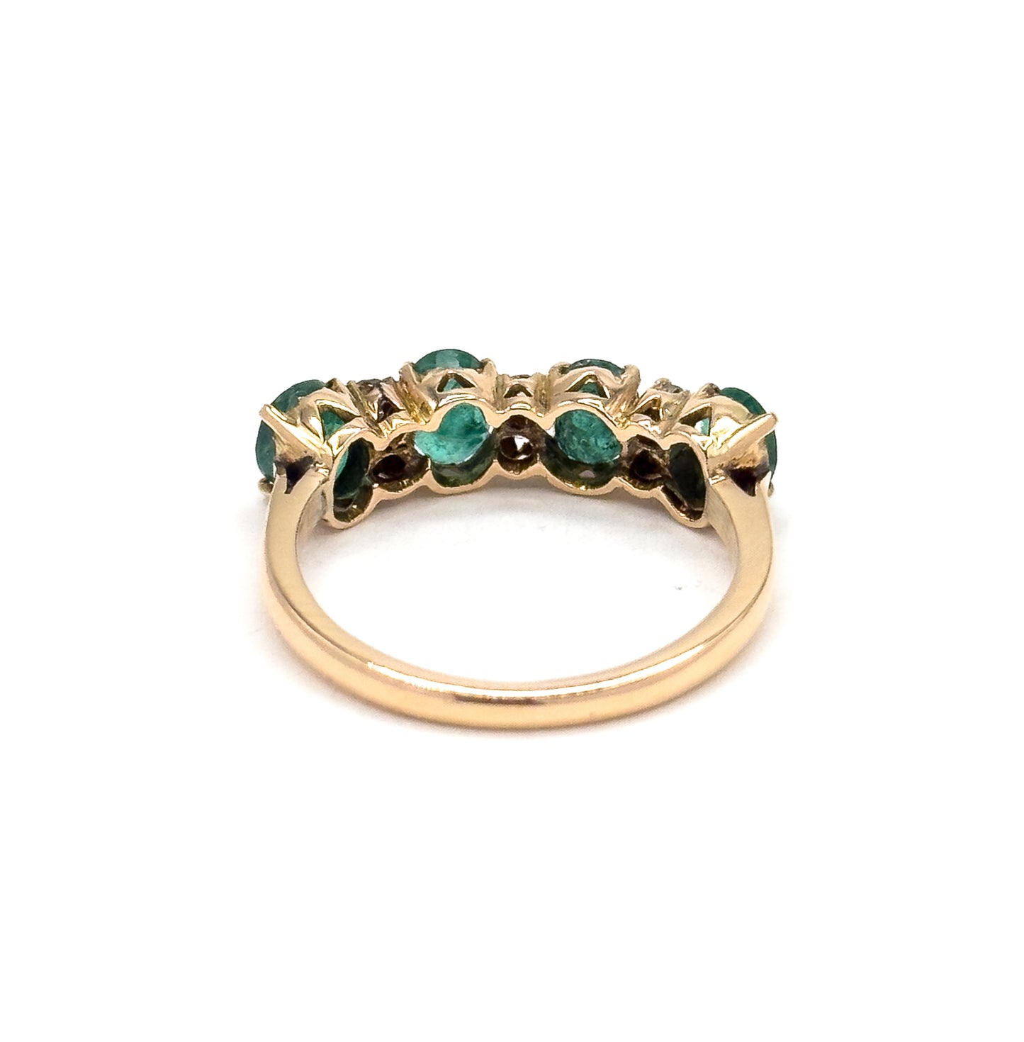 Vintage Emerald & Diamond Ring in 14K Gold