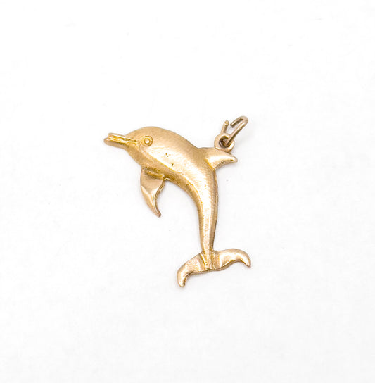 Vintage Dolphin Charm in 10K Yellow Gold