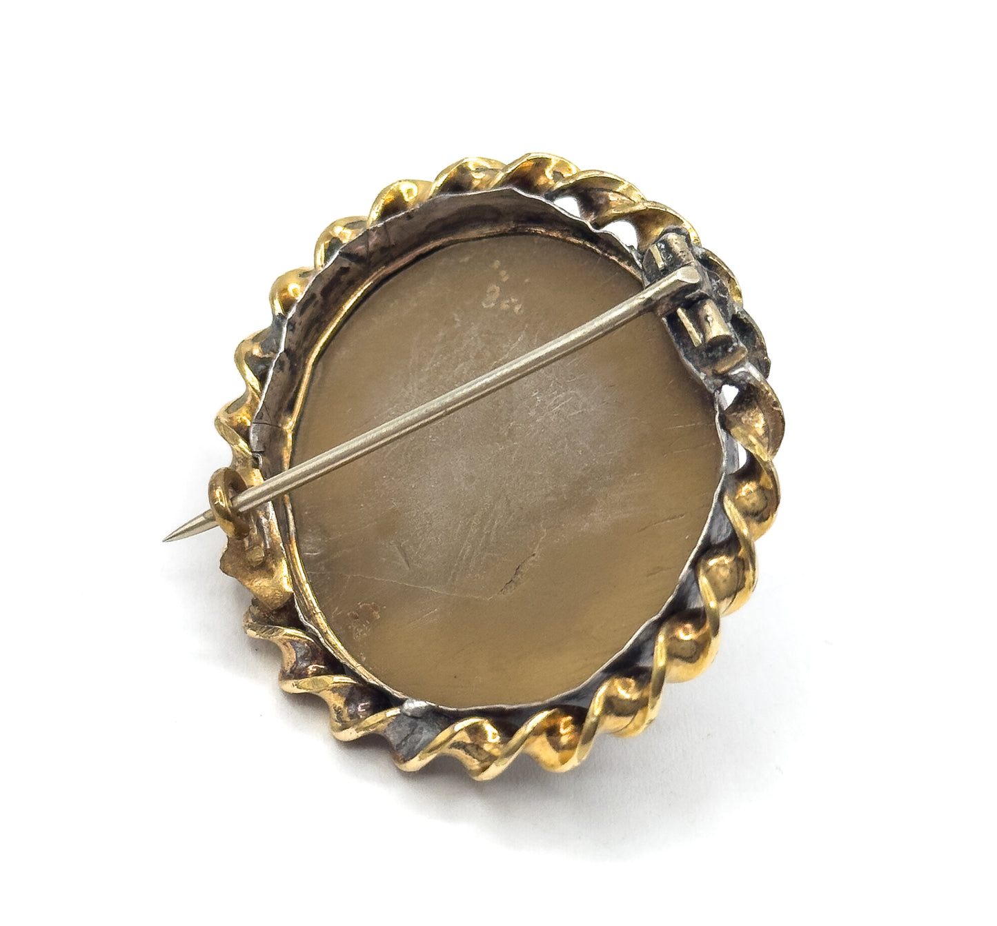 Victorian Bacchante Lava Cameo Brooch in High Relief