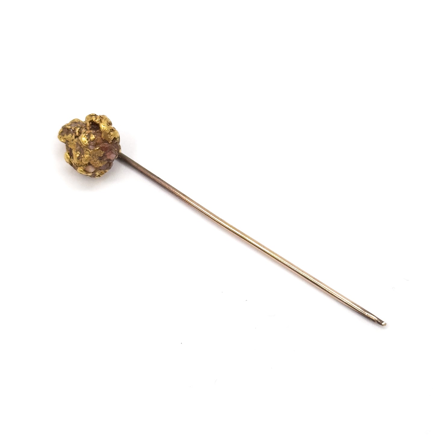 Antique Gold Rush Nugget Stickpin in Gold