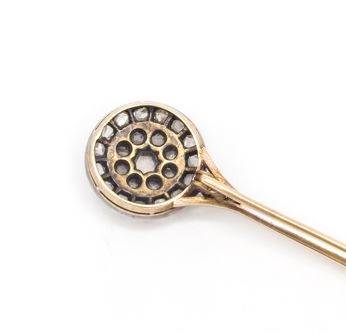 Edwardian Diamond Comet Brooch in 18K Gold
