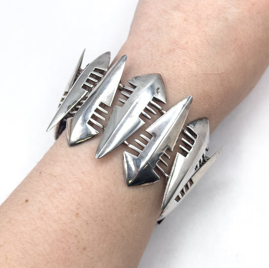 Awesome Vintage Brutalist Sterling Silver Bracelet