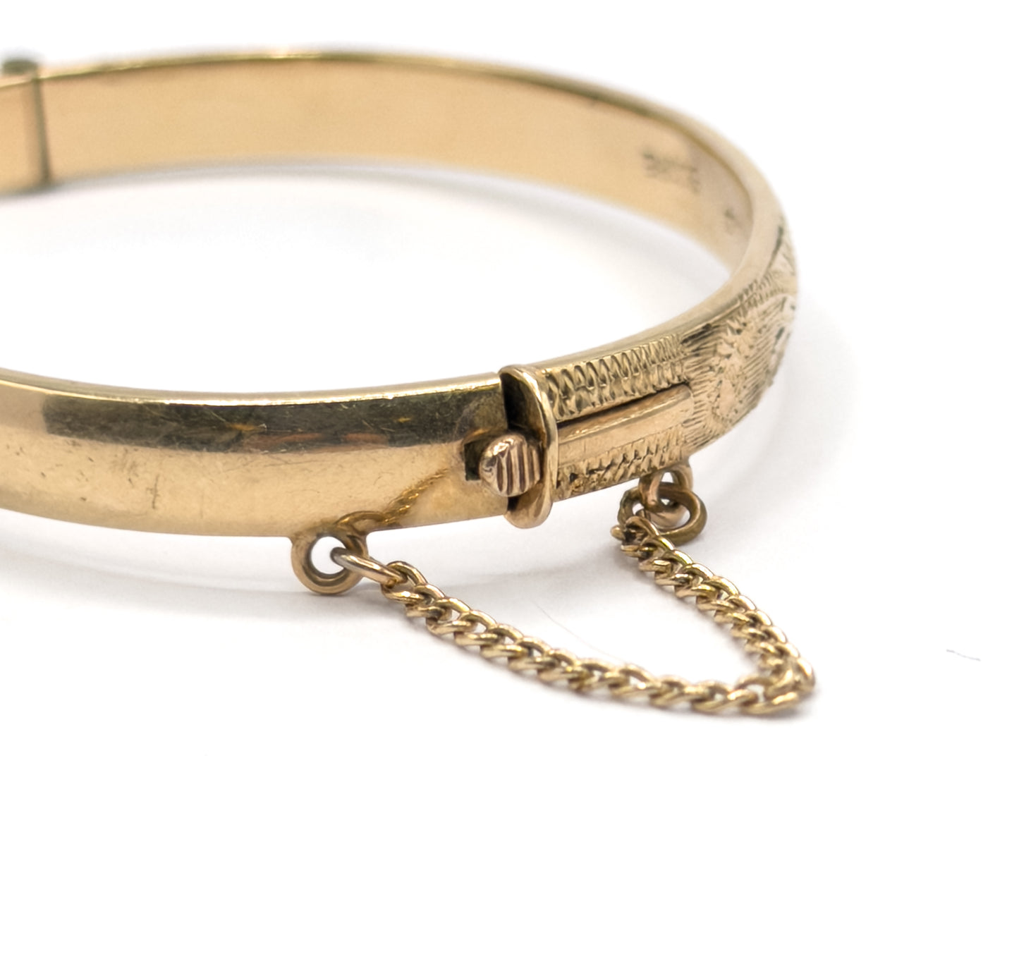 Petite Vintage Childs Bangle Bracelet in with 9k Rolled Gold