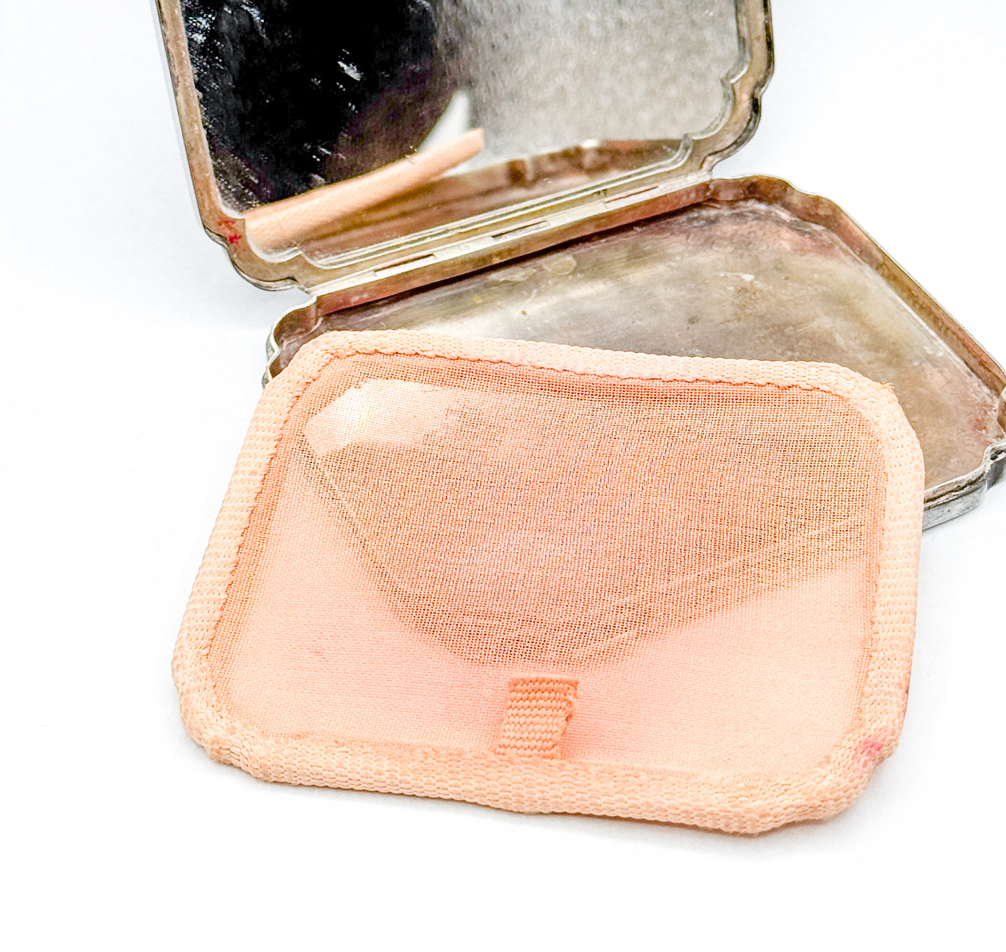 Vintage Hand Engraved Mirror Compact in 800 Silver