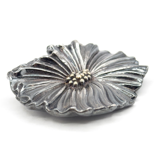 Amazing Vintage Flower Brooch in Sterling Silver