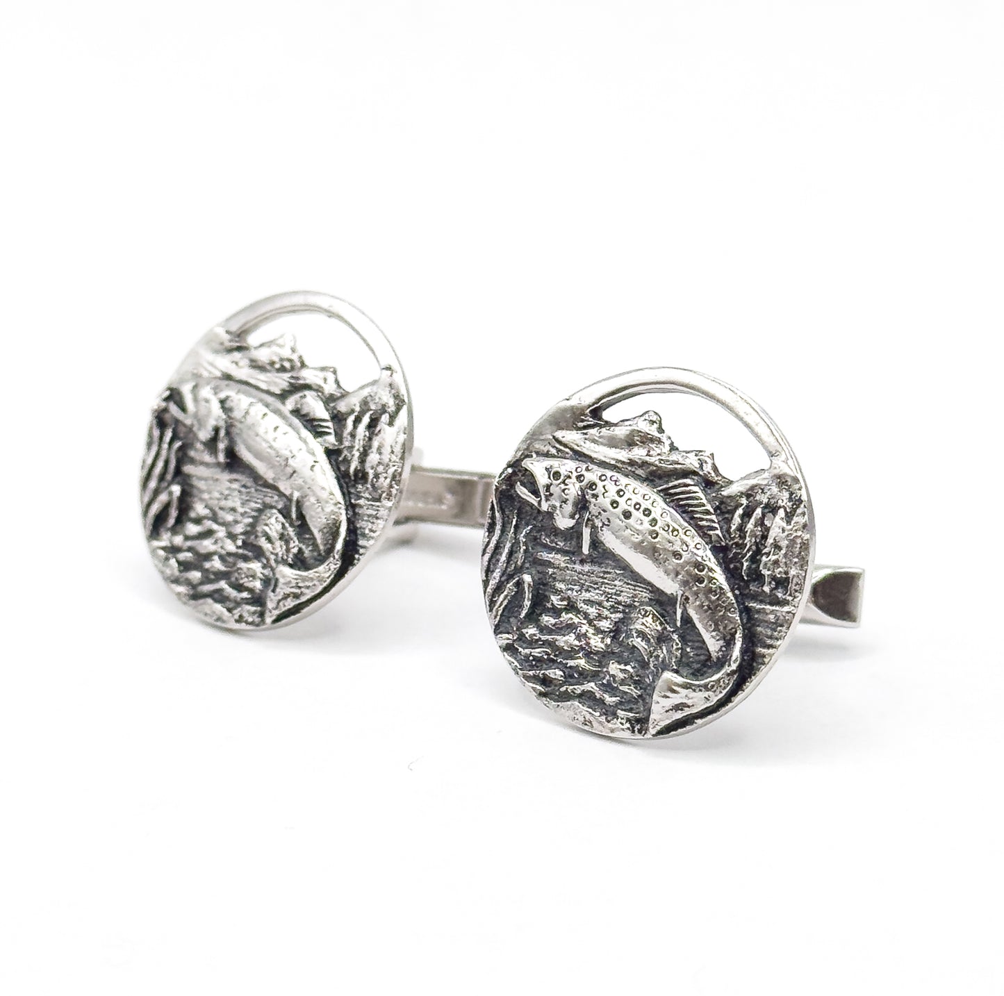 Vintage Silvertone Fish Cufflinkes