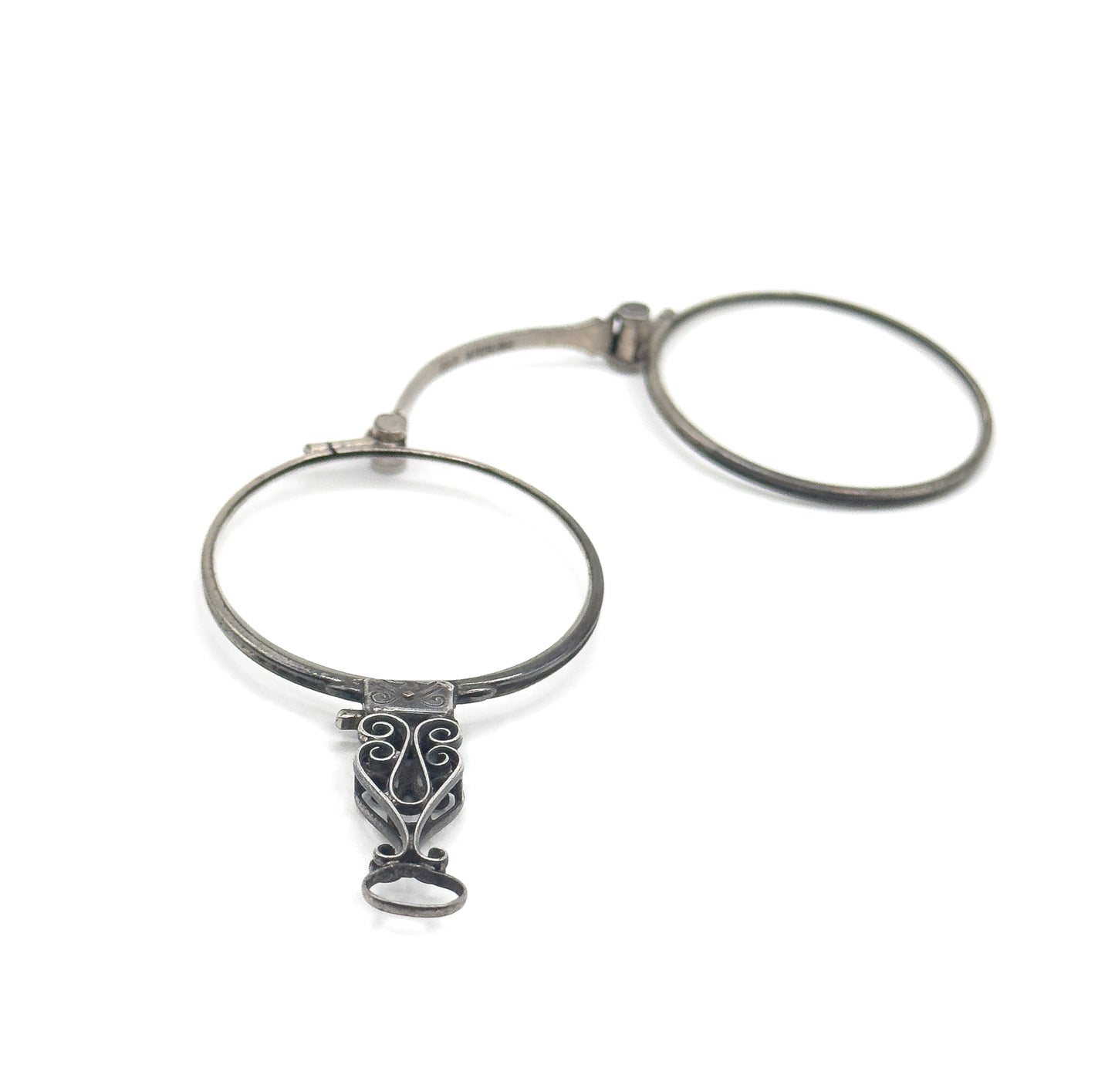 Antique Edwardian Folding Lorgnette Glasses Quizzer Pendant