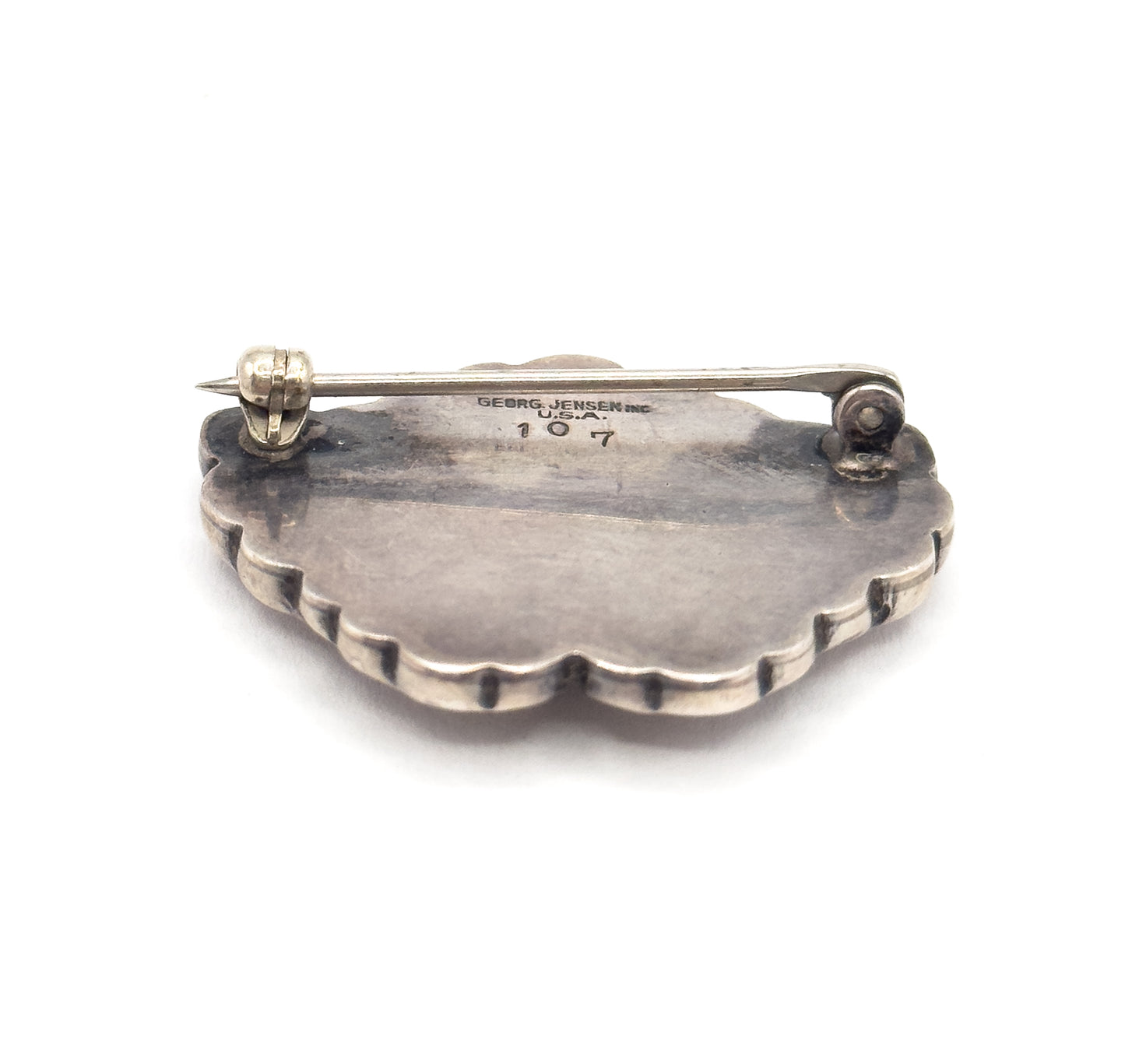 1940s Georg Jensen Floral Brooch in Sterling Silver