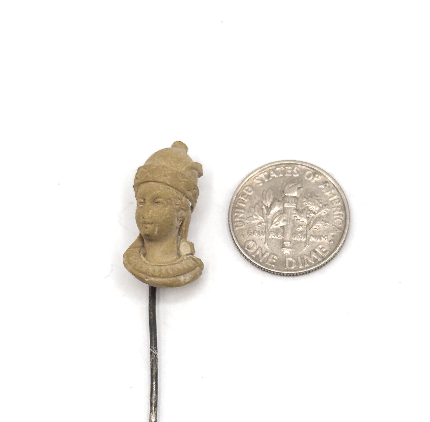 Victorian Grand Tour Lava Cameo Stick Pin