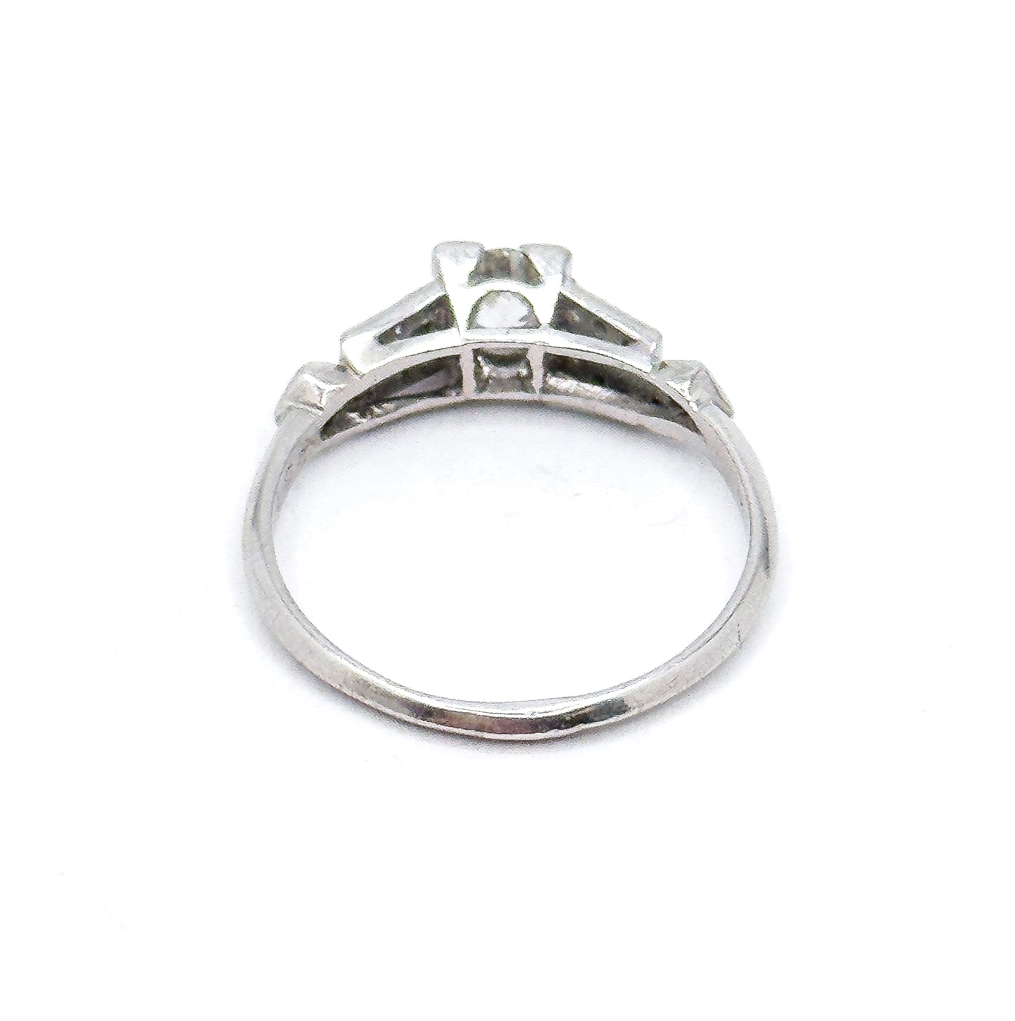Art Deco Old European Cut Kozibe Diamond Ring in Platinum 1920s Engagement