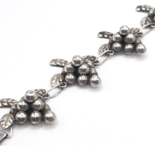 Mid-Century Grape Bracelet in Sterling Silver, Mexico