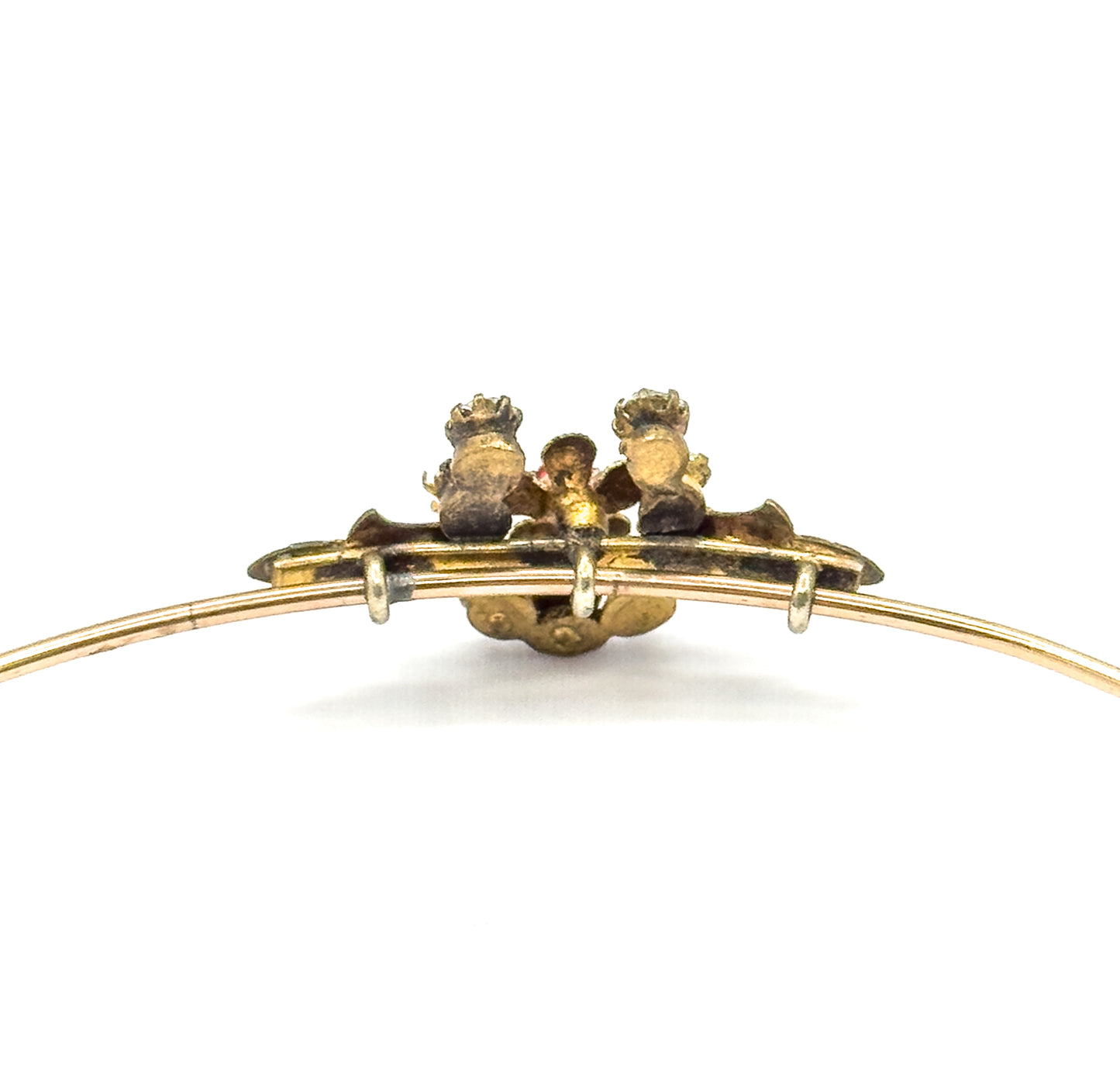 Antique Glass Paste Horseshoe Bracelet in Base Metal