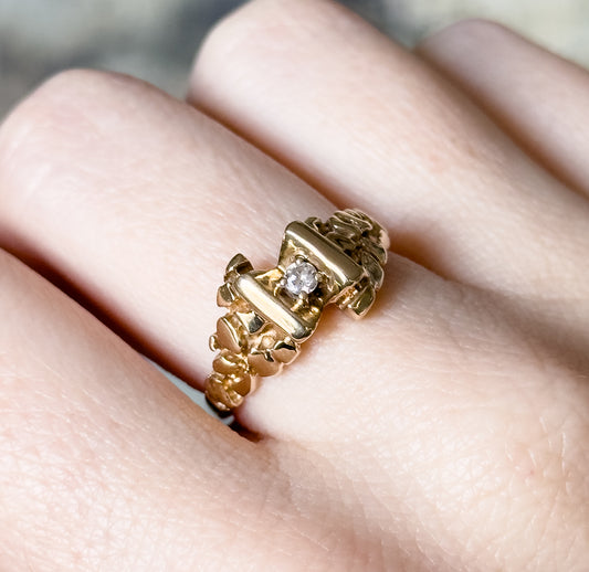 Vintage Diamond Nugget Ring in 14K Gold