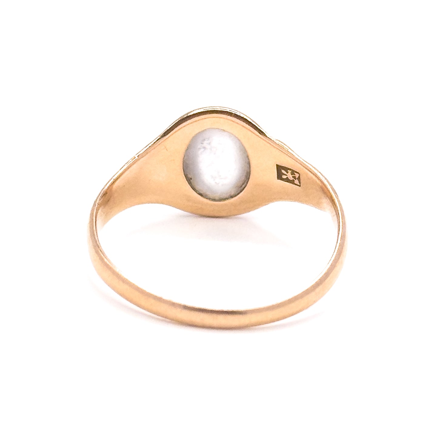 Edwardian Crystal Quartz Cabochon Ring in 10K Yellow Gold - AS IS