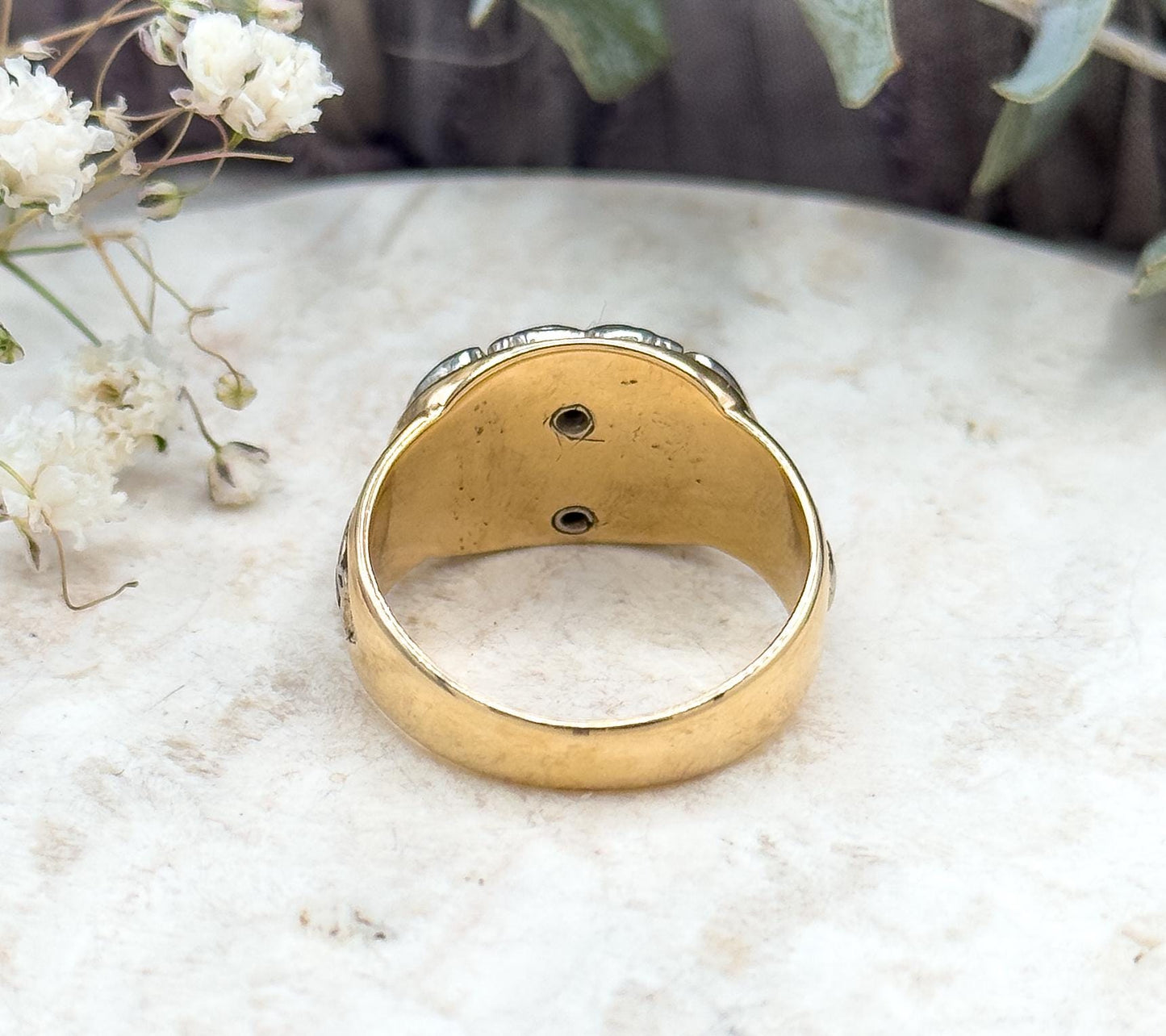 Vintage Scottish Rite Ring, Masonic Ring Double Headed Eagle 32nd Degree Mens Ring in 14K Gold