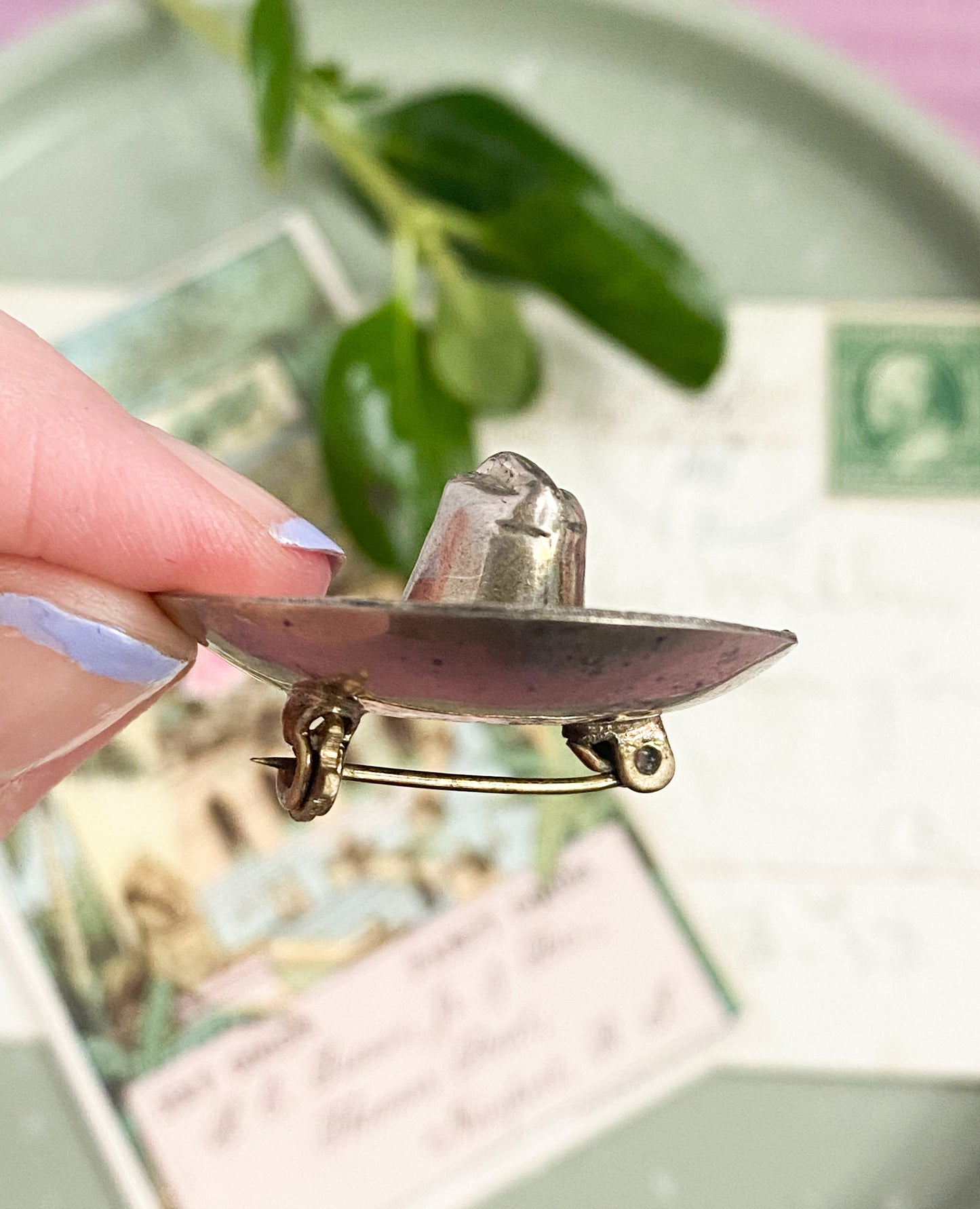 Vintage Silver Sombrero Hat Brooch image 6