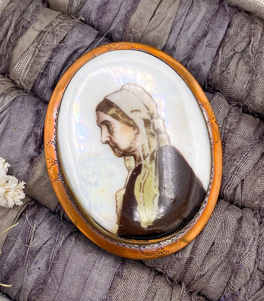 Antique Large Whistlers Mother Brooch