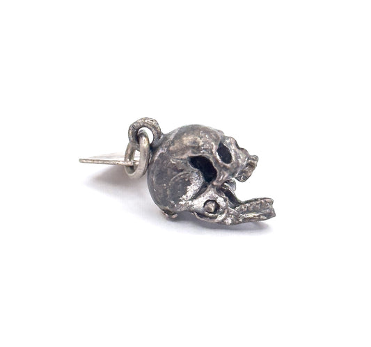 Mid-Century Articulated Skull Charm in Sterling Silver Arizona Souvenir