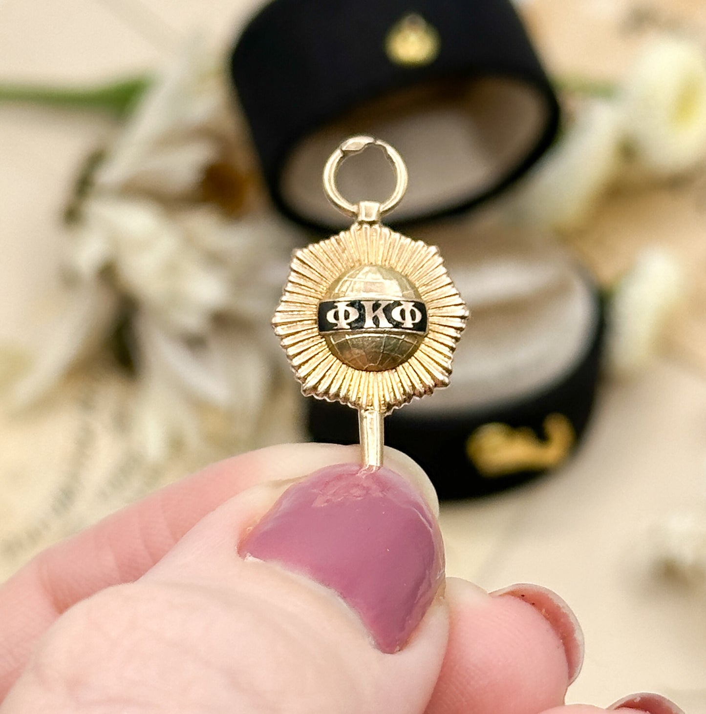 1920s Phi Kappa Phi Honor Society Antique Charm 10k gold charm Vintage Iowa State frat Charm