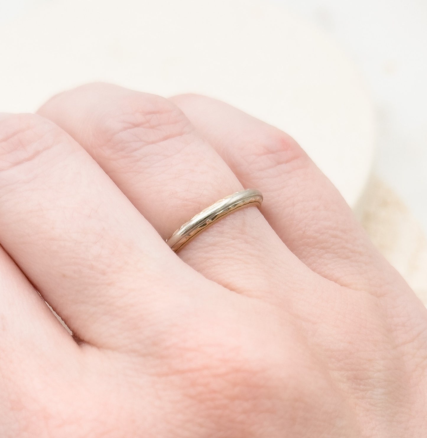 Vintage Midcentury Ring Two Tone Gold 14K Gold Engine Turned Vintage Ring