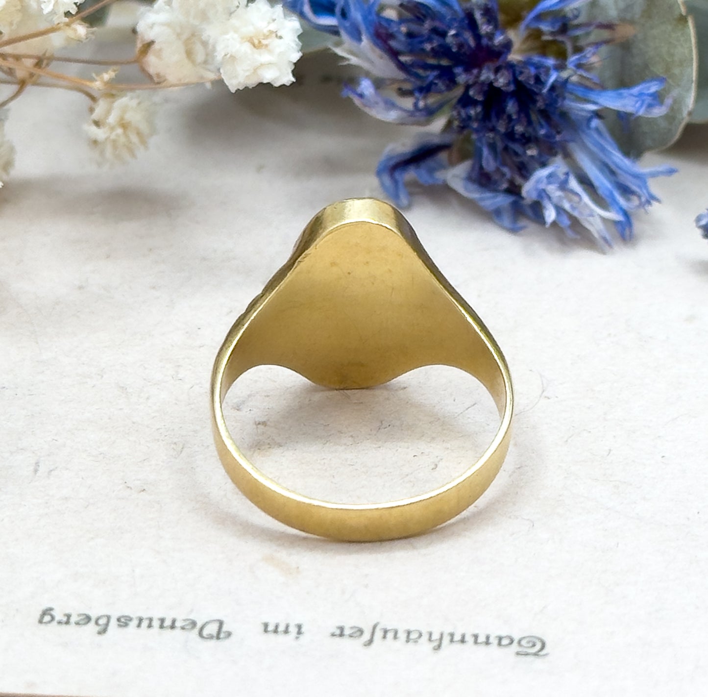 Vintage Onyx Inlay Signet Ring in 14K Gold