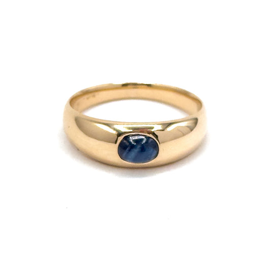 Vintage Sapphire Cabochon Ring in 14K Gold