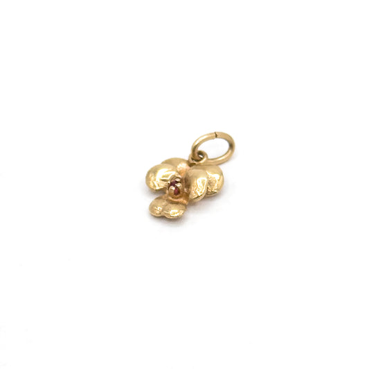 Tiny Petite Pansy Charm in 14K Gold
