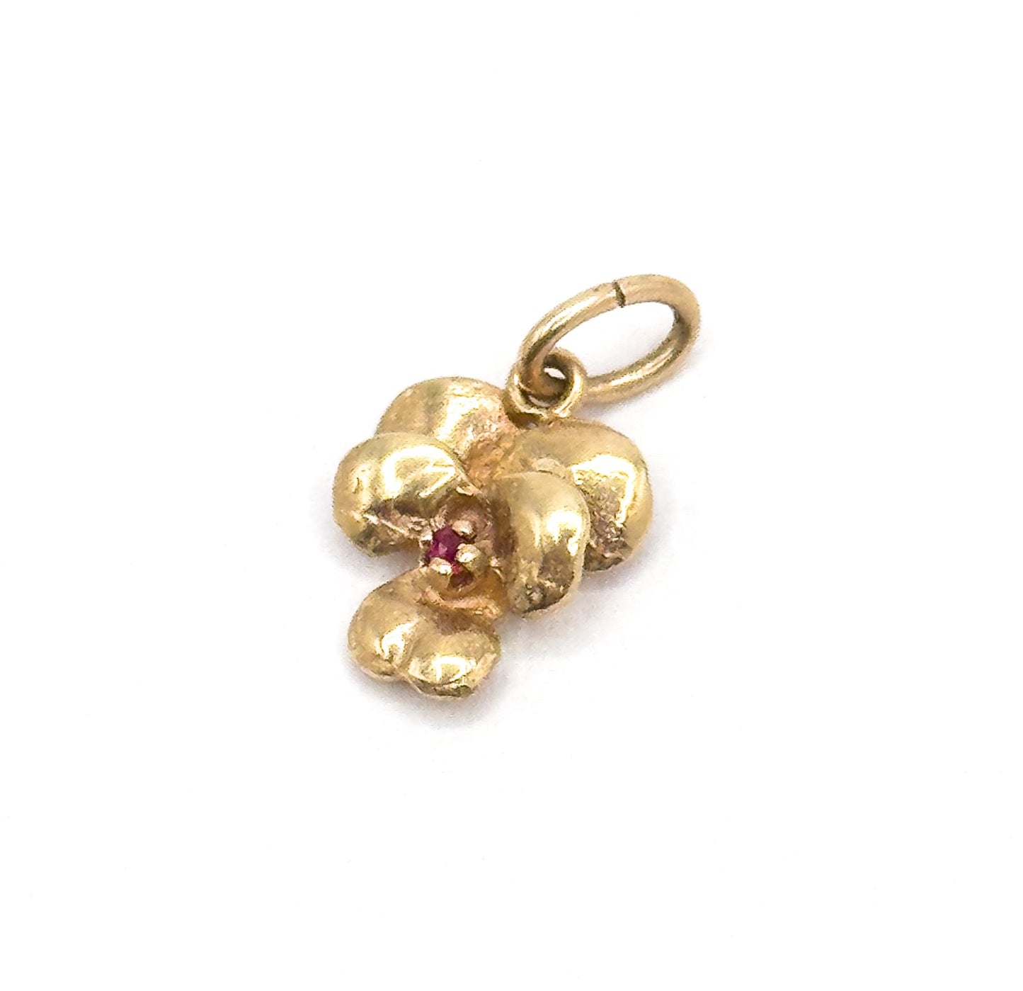 Tiny Petite Pansy Charm in 14K Gold