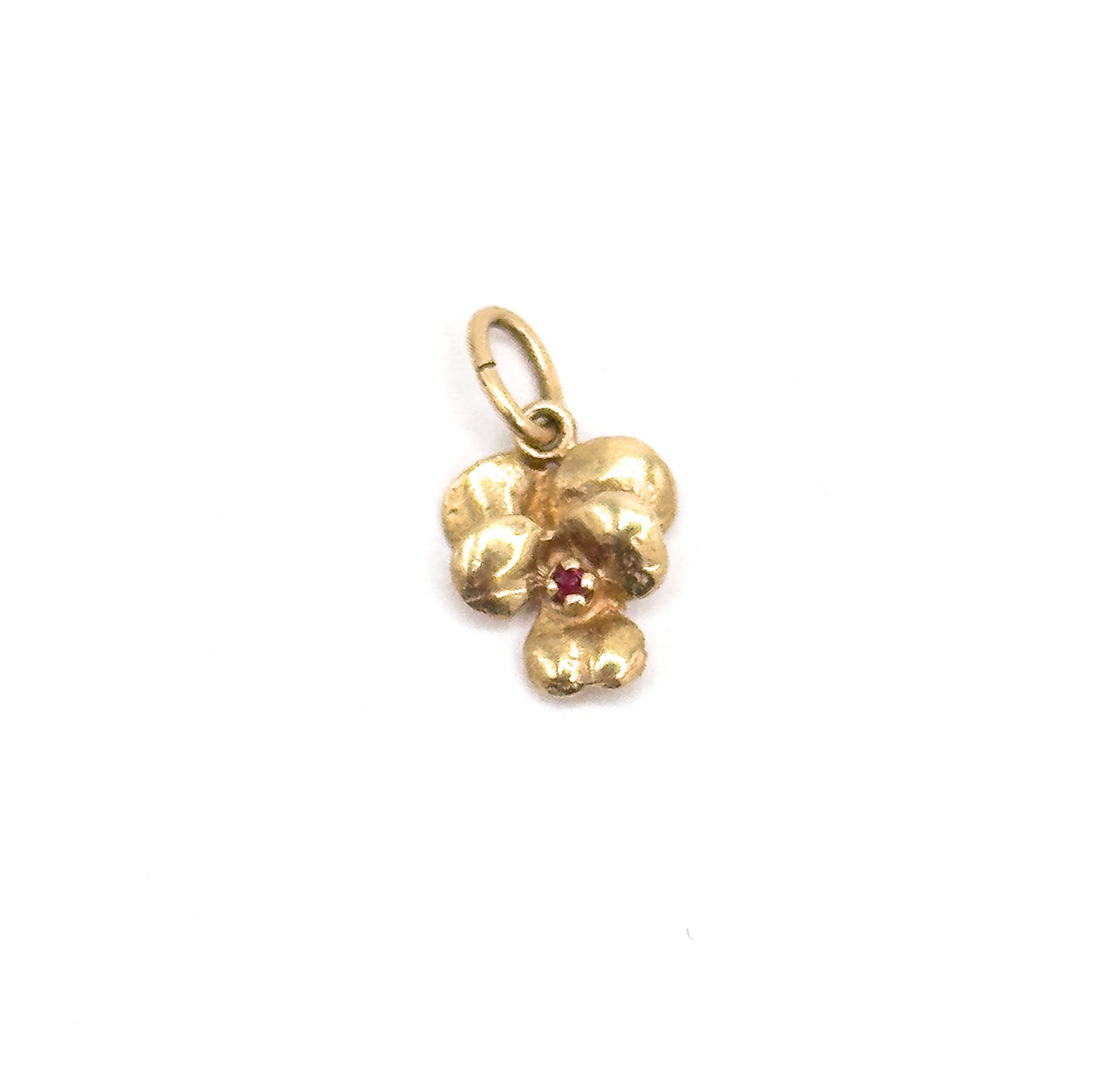 Tiny Petite Pansy Charm in 14K Gold