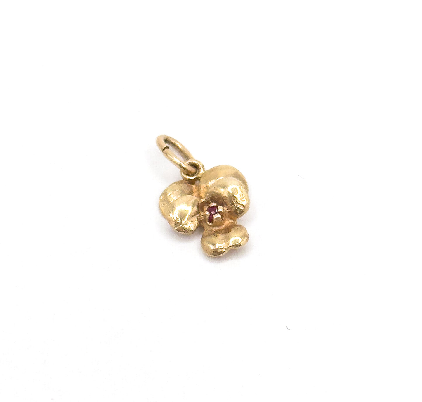 Tiny Petite Pansy Charm in 14K Gold