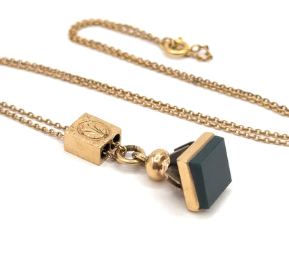 Assemblage Antique Fob and Slider Charm Necklace