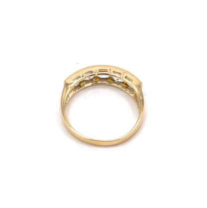 Vintage Sky Topaz Channel Set ring in 14K Gold