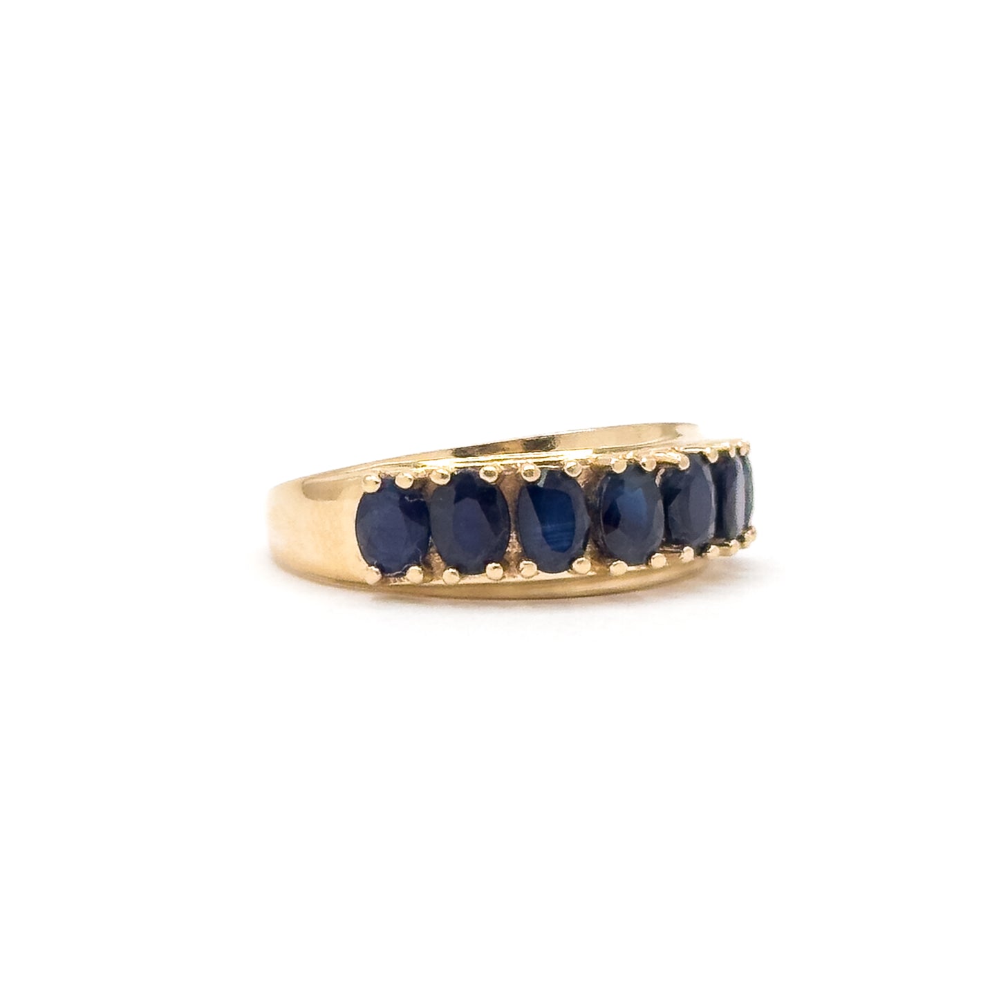 Vintage Oval Sapphire Ring in 10K Yellow Gold