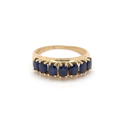 Vintage Oval Sapphire Ring in 10K Yellow Gold