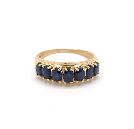 Vintage Oval Sapphire Ring in 10K Yellow Gold