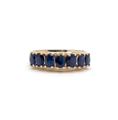 Vintage Oval Sapphire Ring in 10K Yellow Gold