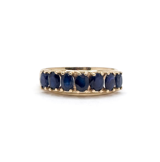 Vintage Oval Sapphire Ring in 10K Yellow Gold