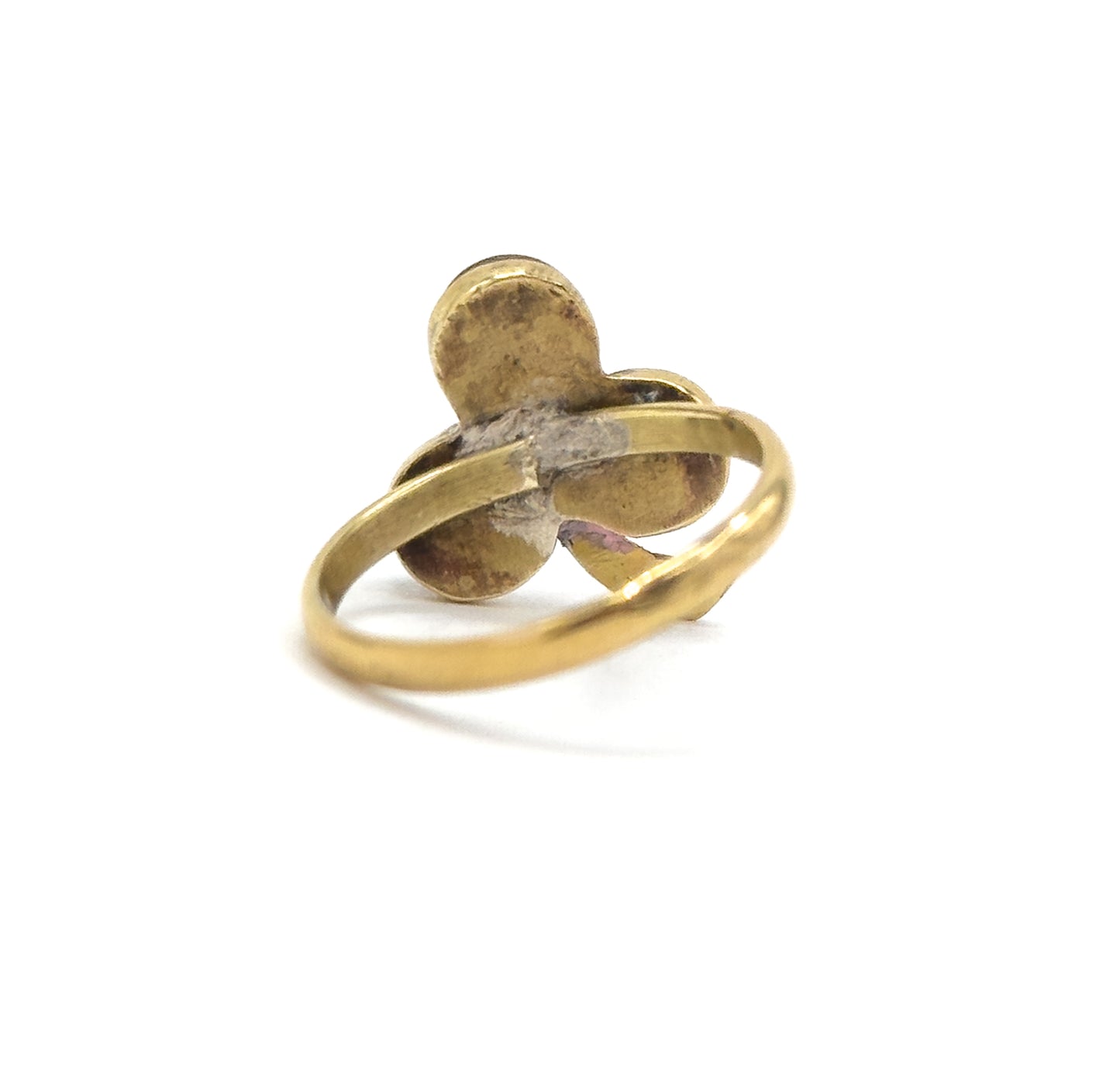 Handmade Garnet & Diamond Clover Ring